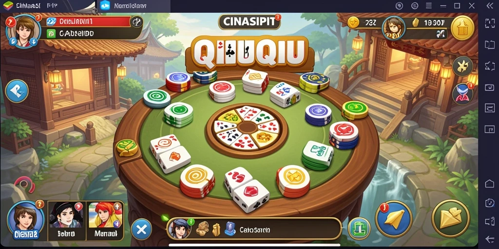 Screenshot utama CINASIPIT menunjukkan gameplay QiuQiu yang seru.