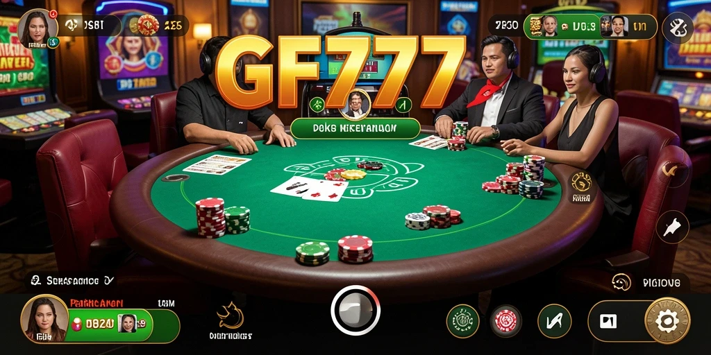 Tangkapan layar gameplay GF777 yang menampilkan aksi poker yang mendebarkan.