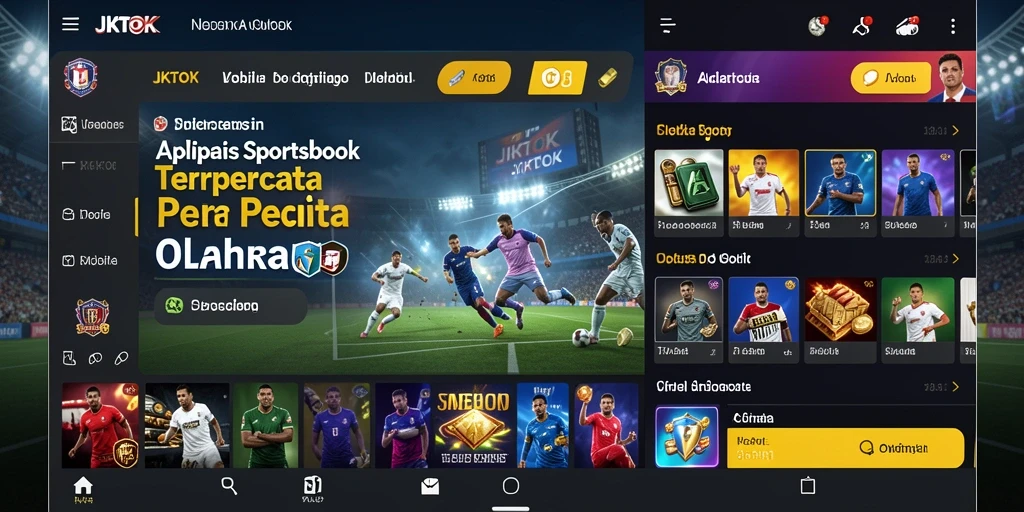 Screenshot utama JKTOK menampilkan antarmuka taruhan olahraga yang menarik.