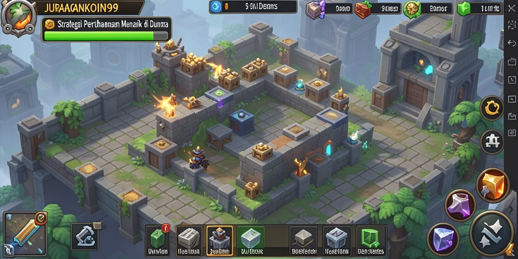 Screenshot menampilkan aksi menegangkan di game Tower Defense.