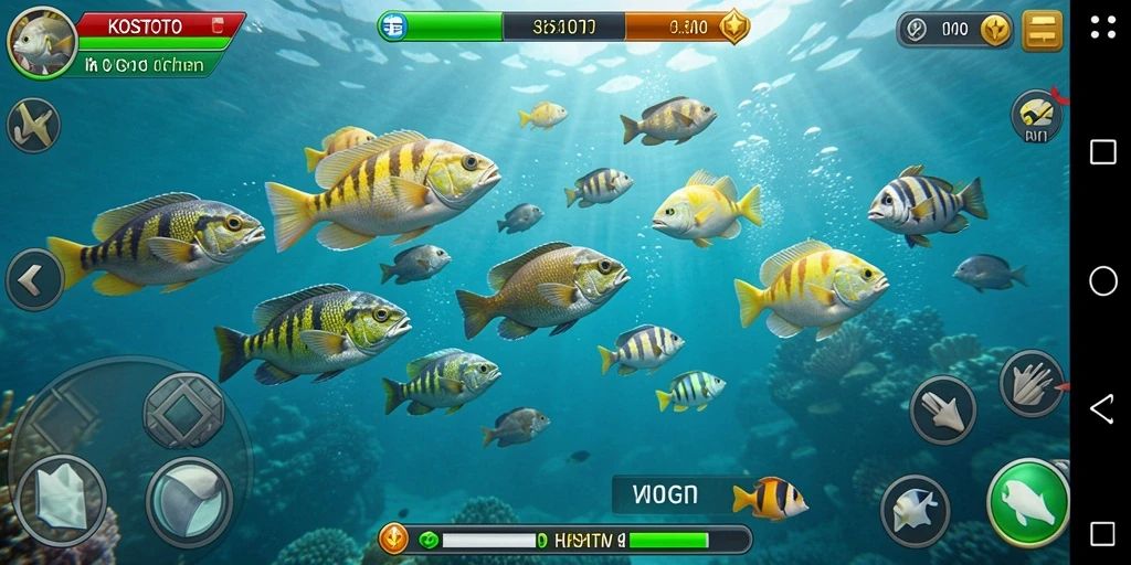 Tampilan menarik dari gameplay Tembak Ikan KOSTOTO.