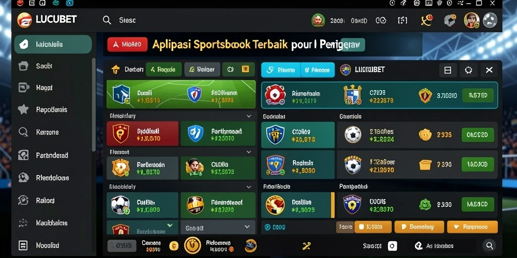 Tampilan aplikasi LUCUBET saat bermain taruhan olahraga.