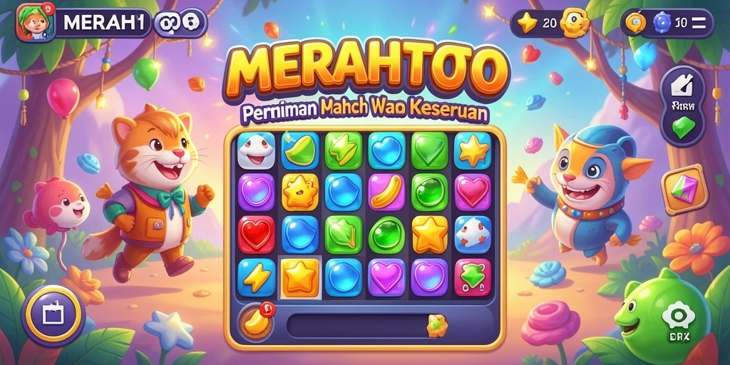 Tampilan gameplay MERAHTOTO yang seru dan penuh warna.