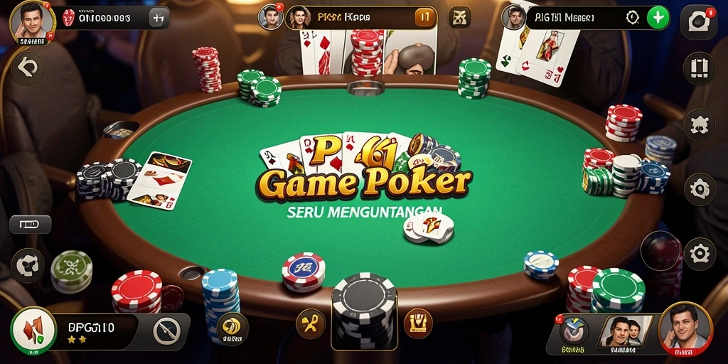 Screenshot PG11 menampilkan gameplay Poker yang seru dan kompetitif.