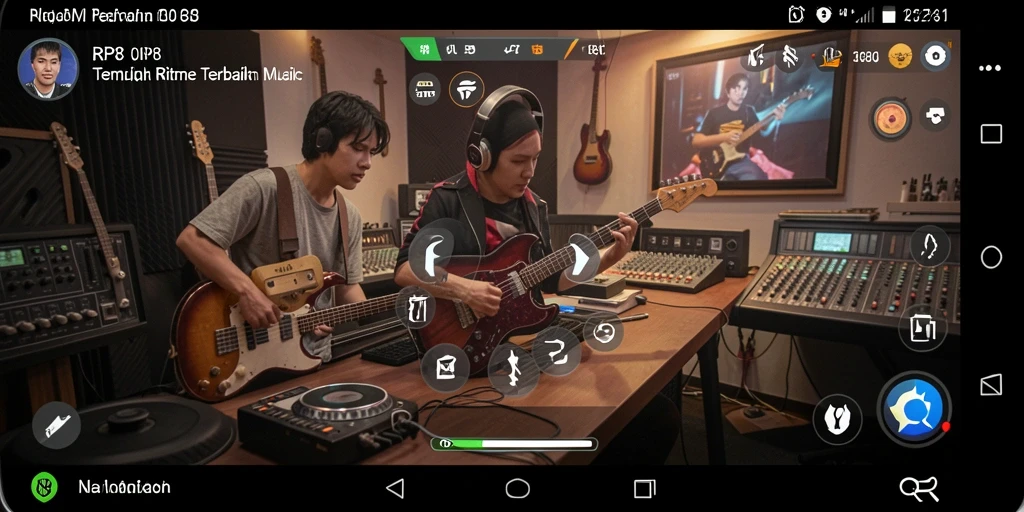 Tampilan gameplay RP8 dengan efek musik yang menarik.