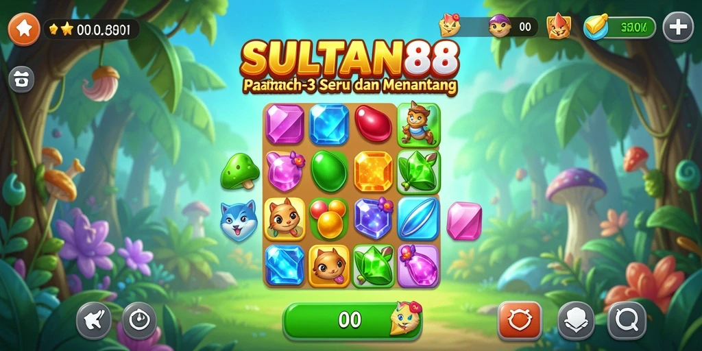 Tampilan screenshot SULTAN88 dengan gameplay Match-3 yang seru.