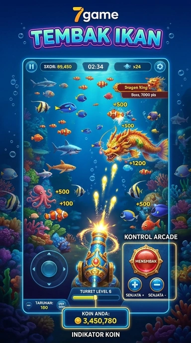 Tampilan antarmuka 7game yang menarik dan mudah digunakan.